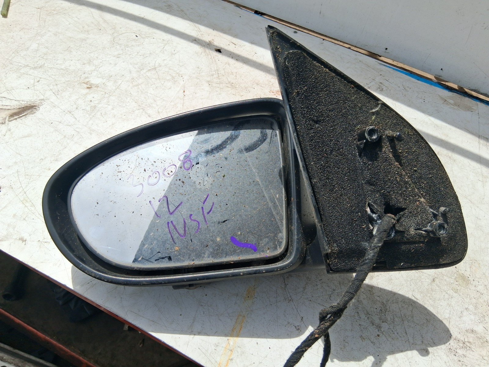 2012 PEUGEOT 3008 MK1 NSF PASSENGER SIDE FRONT LEFT WING MIRROR NO COVER