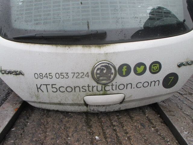 2011 VAUXHALL CORSA D 3 DOOR TAILGATE  BOOT LID WHITE
