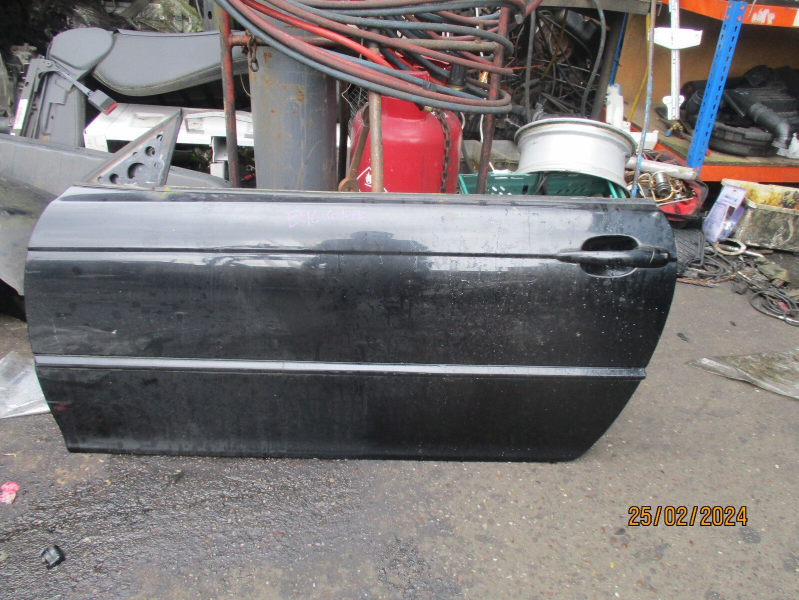 2005 BMW 3 SERIES E46 LCI COUPE NS PASSENGER SIDE DOOR BARE BLACK 475