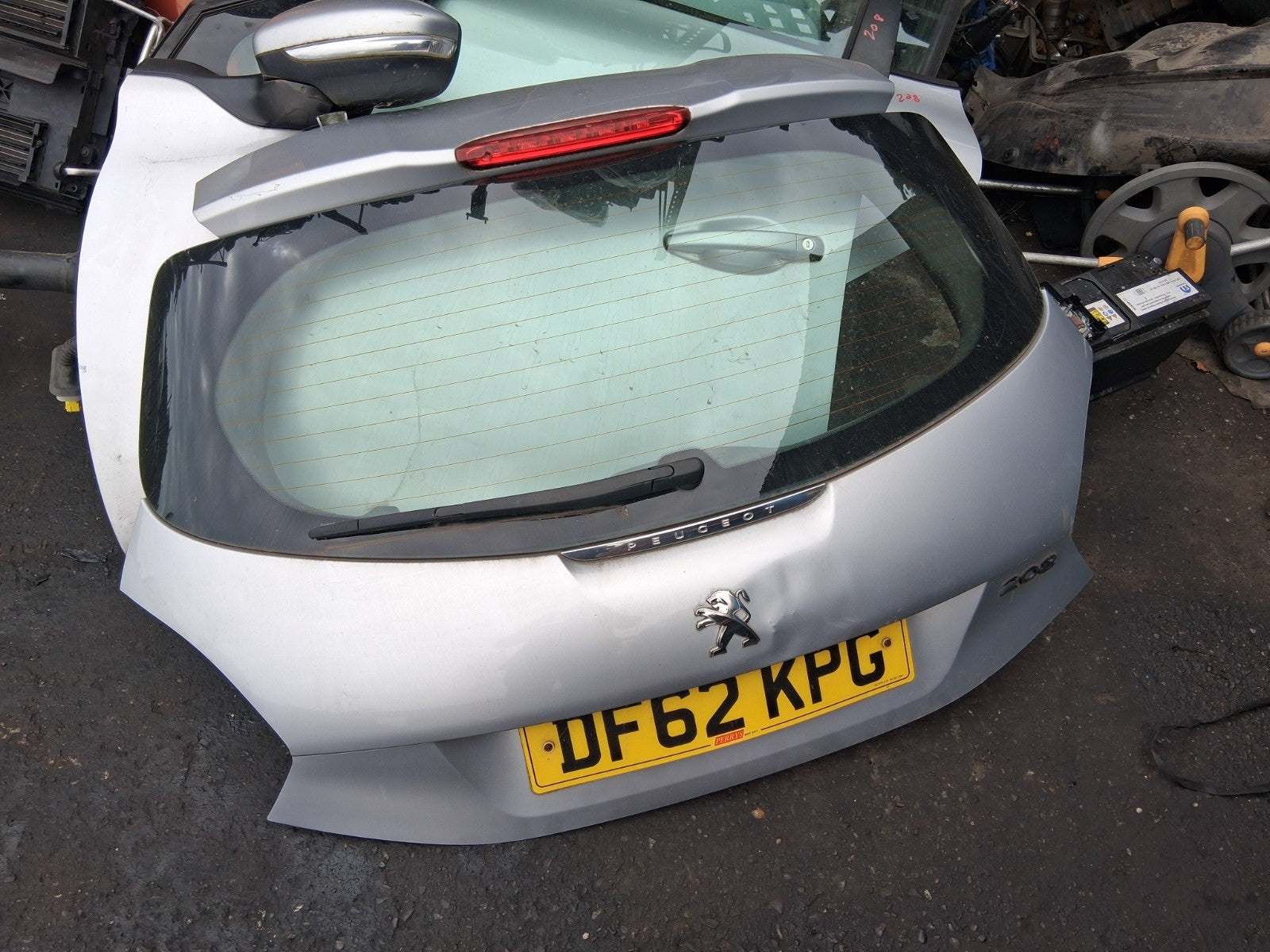 2012 PEUGEOT 208 REAR BOOTLID TAILGATE COMPLETE SILVER
