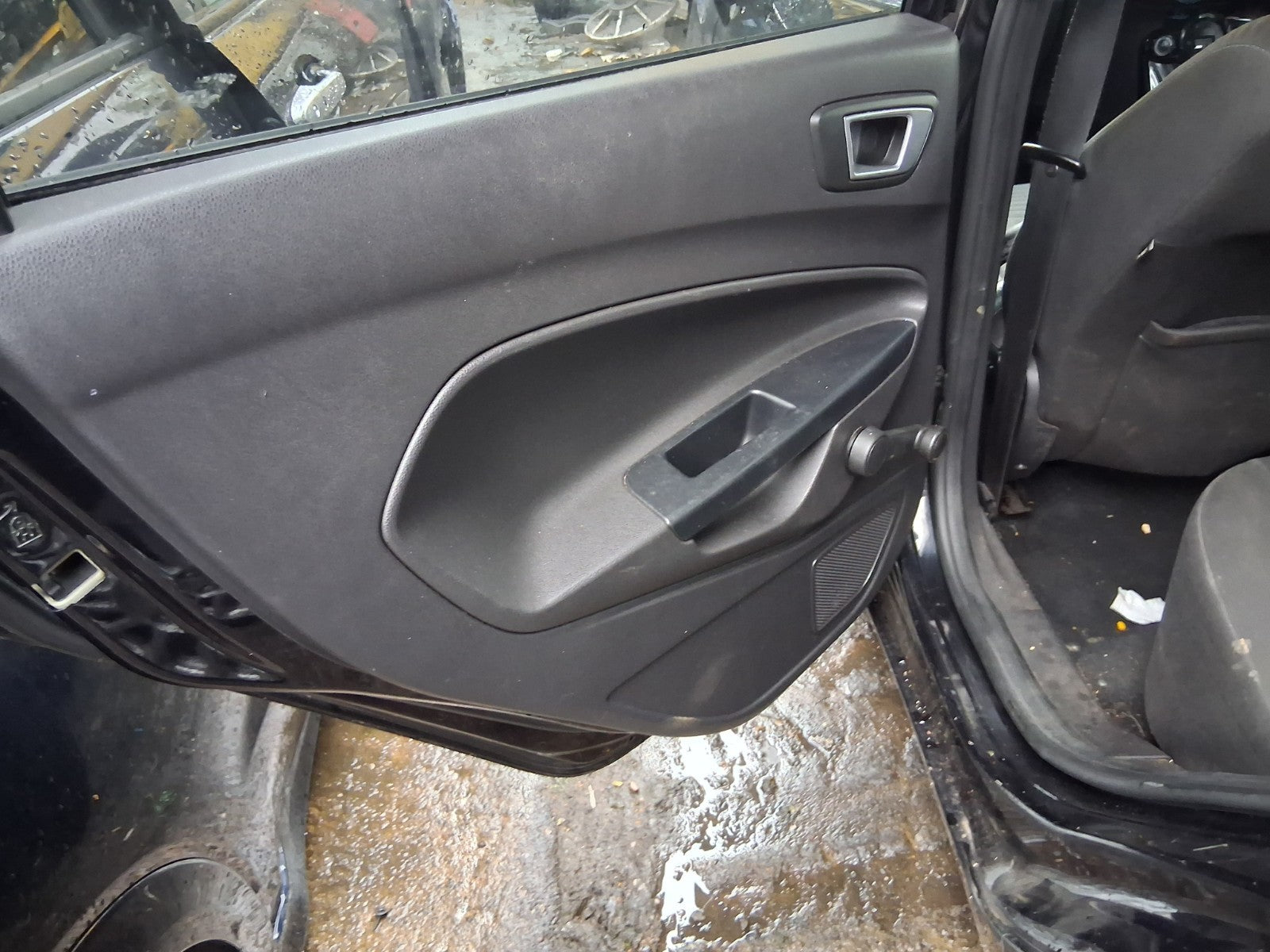 2014 FORD FIESTA MK7 NSR PASSENGER SIDE REAR COMPLETE DOOR PANTHER BLACK DC