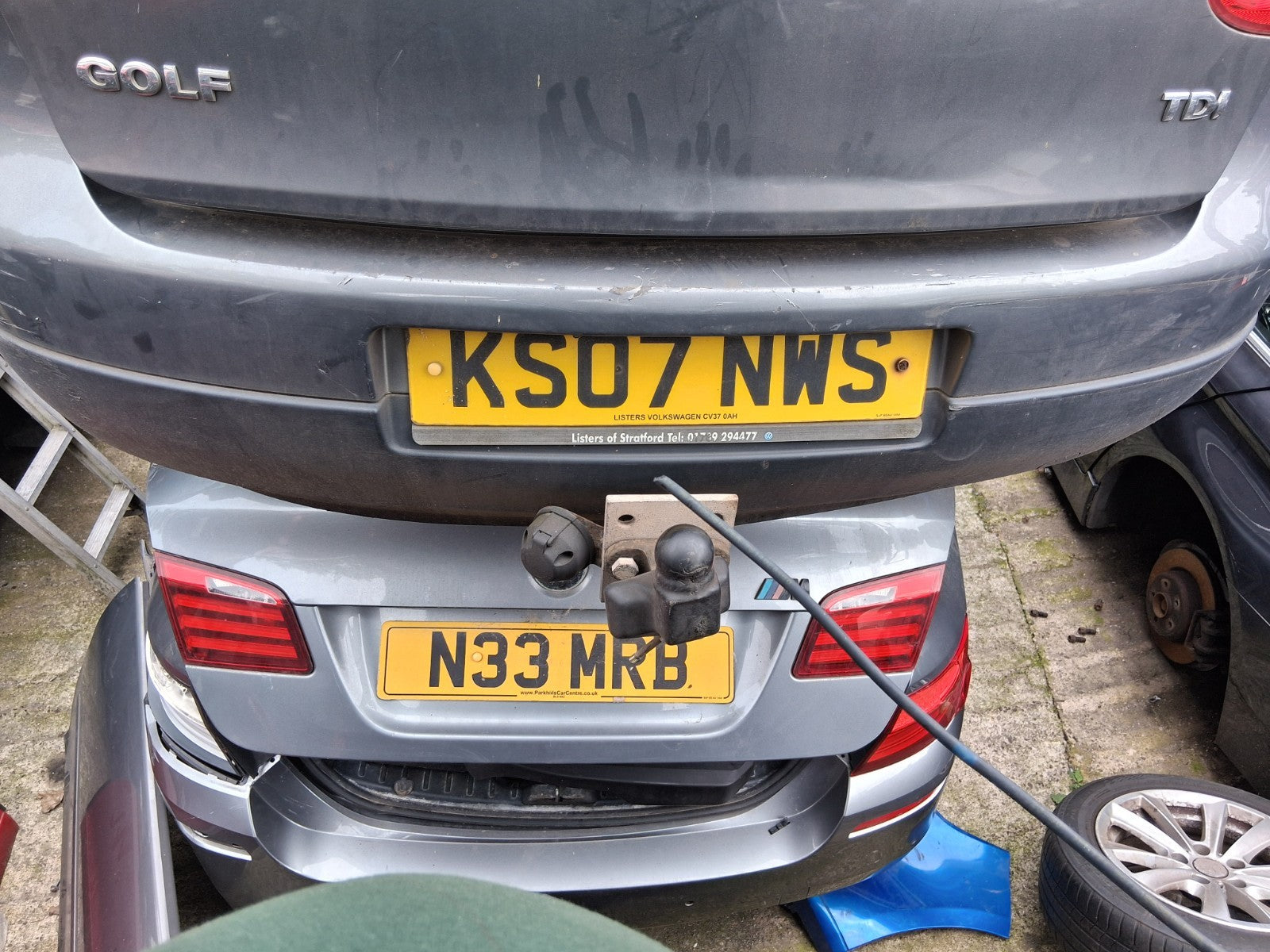 2007 VW VOLKSWAGEN GOLF MK5 COMPLETE REAR BUMPER GREY