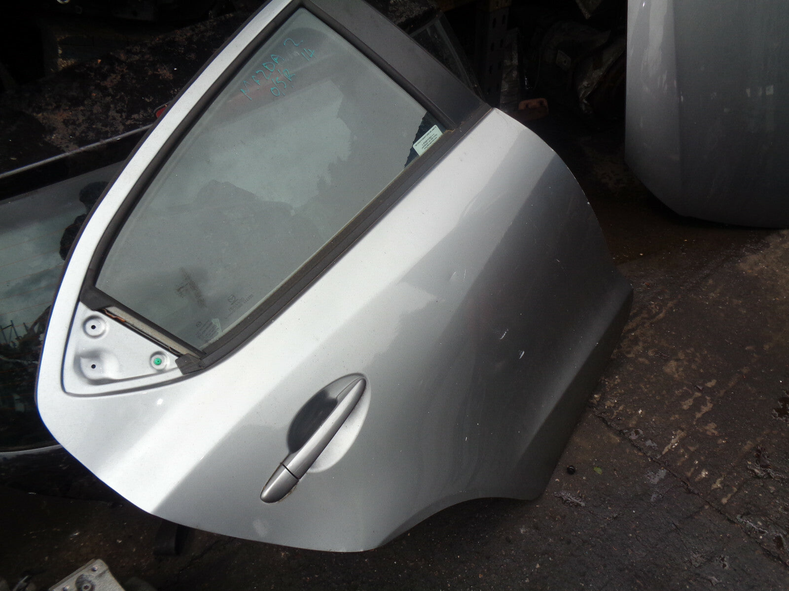 MAZDA 2 DJ MK3 2015 OSR DRIVER SIDE REAR DOOR GREY