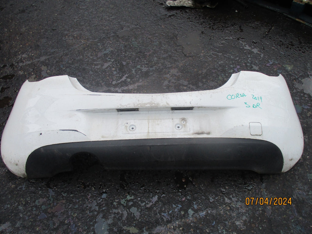VAUXHALL CORSA E 2019 3 DOOR REAR COMPLETE BUMPER WHITE