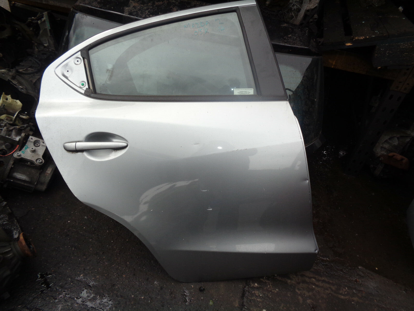 MAZDA 2 DJ MK3 2015 OSR DRIVER SIDE REAR DOOR GREY
