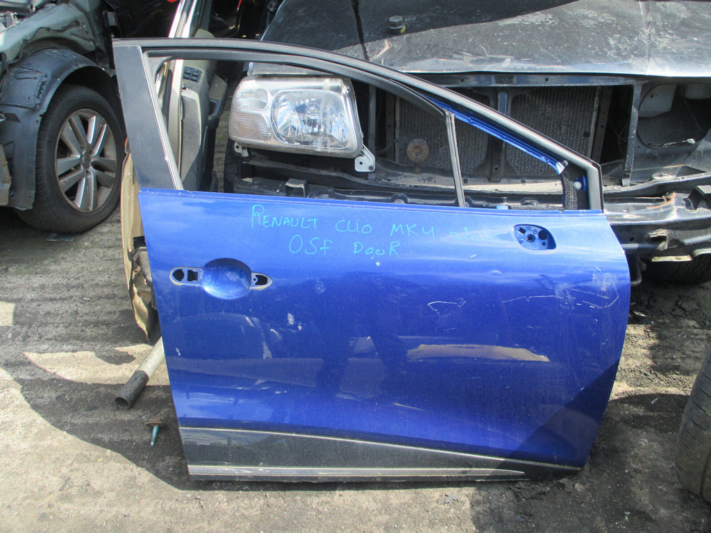 RENAULT CLIO MK4 2018 OSF DRIVER SIDE FRONT BARE DOOR BLUE TERQH