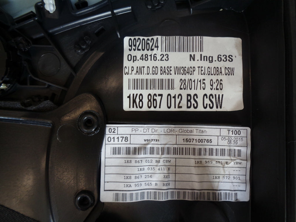 VW VOLKSWAGEN SCIROCCO 2015 MK3 R LINE FRONT DRIVER SIDE DOOR CARD 1K8867011