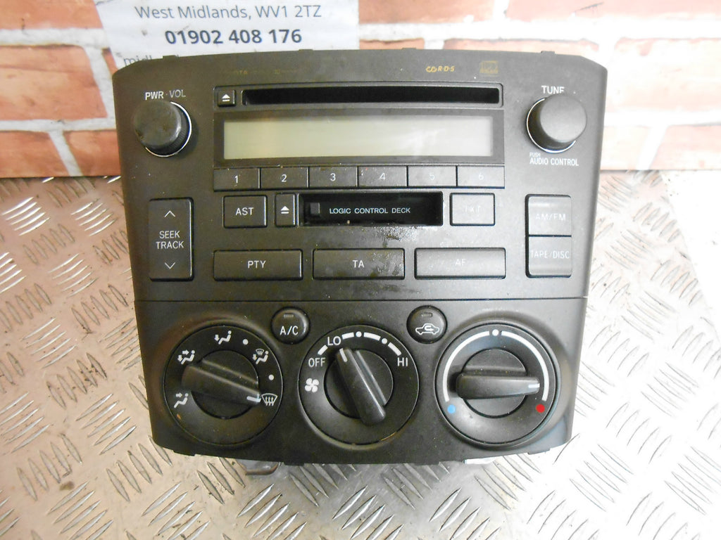 TOYOTA AVENSIS T25 2003 CD TAPE PLAYER STEREO HEAD UNIT & HEATER CONTROL PANEL