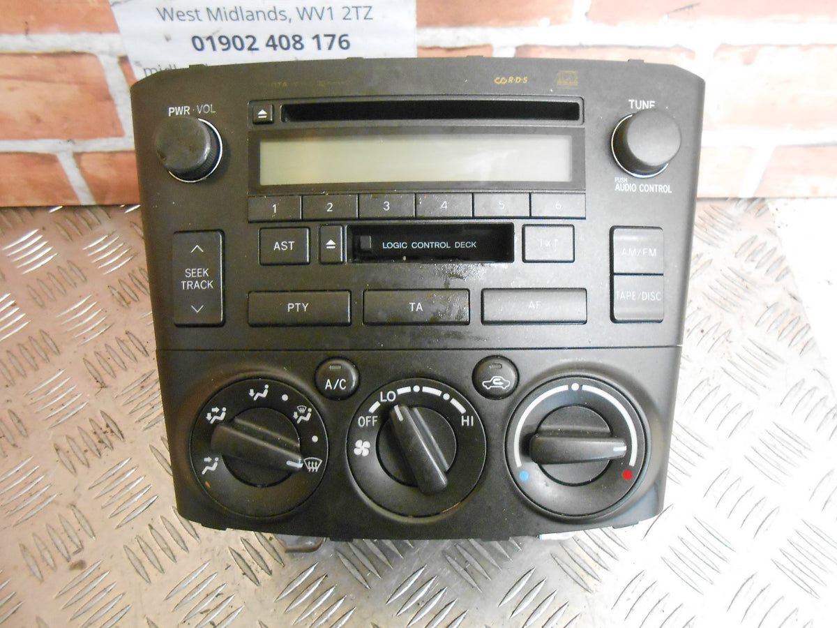 TOYOTA AVENSIS T25 2003 CD TAPE PLAYER STEREO HEAD UNIT & HEATER CONTROL PANEL