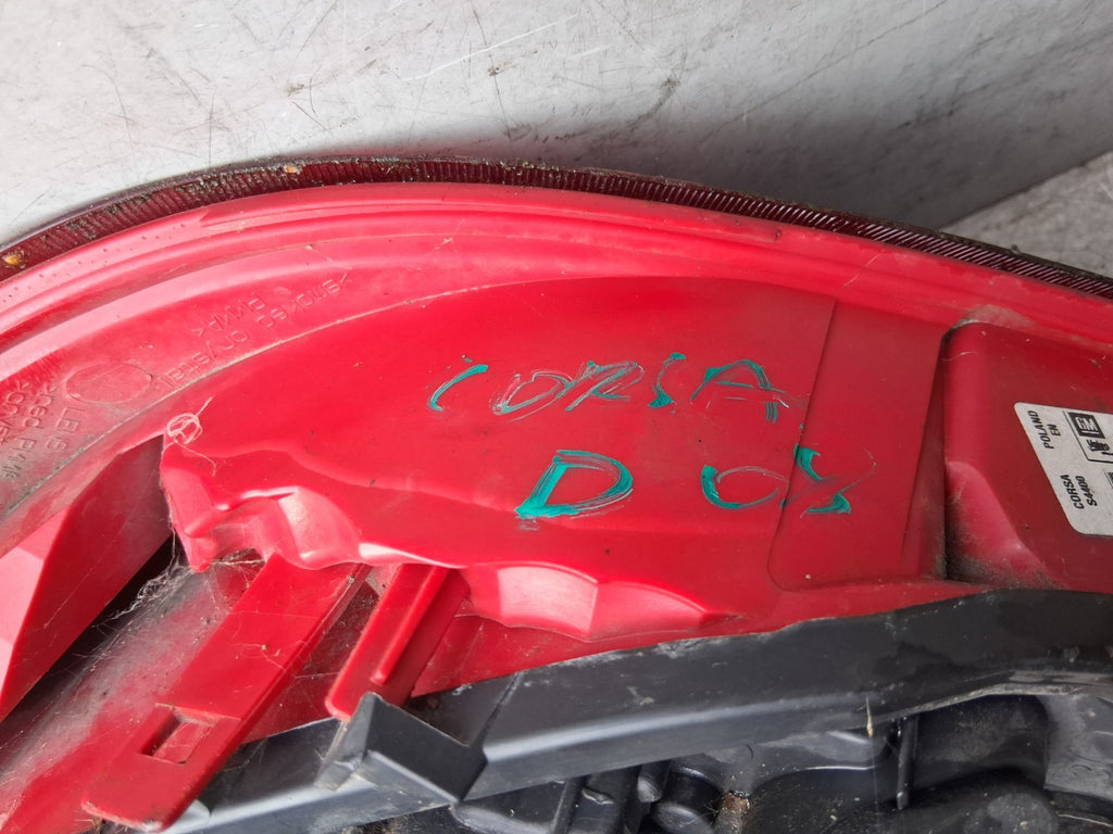 2008 VAUXHALL CORSA D NSR PASSENGER SIDE REAR LEFT TAIL LIGHT 89038962A