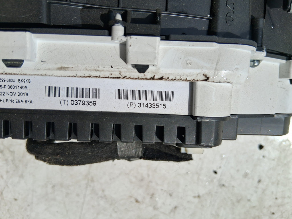 2016 VOLVO V40 2.0 DIESEL SPEEDO CLOCKS INSTRUMENT CLUSTER 31433515