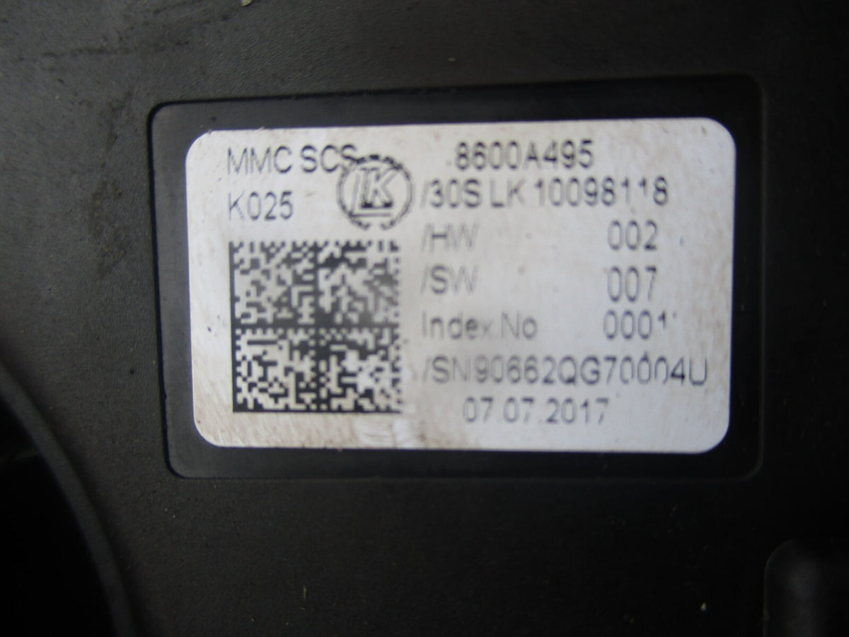 MITSUBISHI MIRAGE 2018 MK6 1.2 PETROL INDICATOR WIPER STALKS SWITCH 8600A495