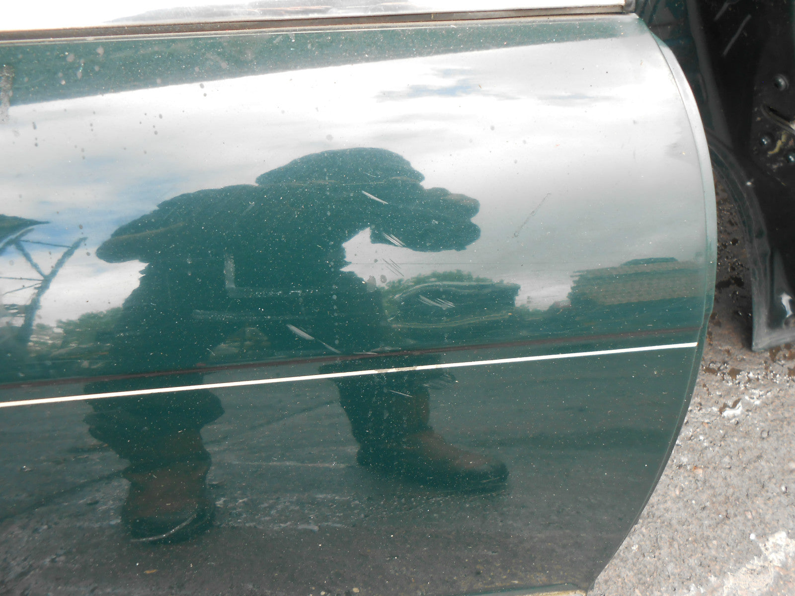 JAGUAR XJ6 1997 X300 SALOON OSR DRIVER SIDE REAR DOOR SHELL BARE GREEN