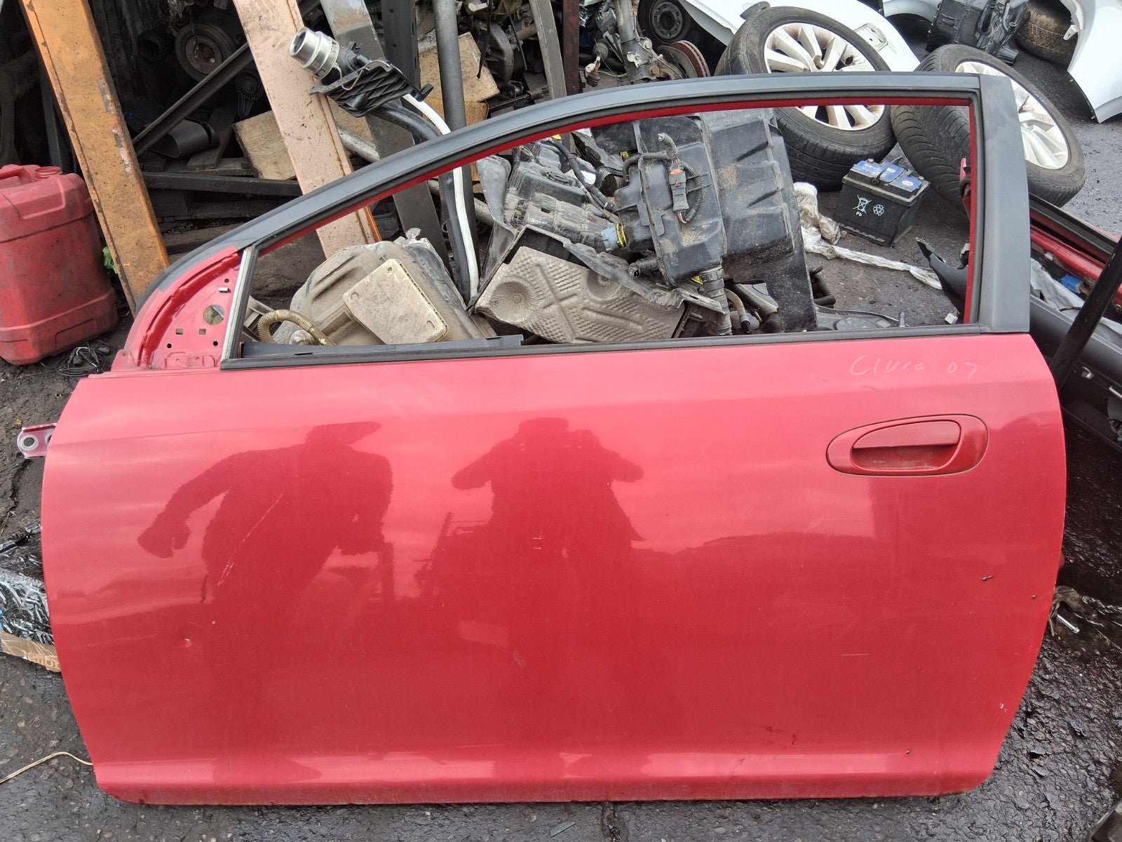 2005 HONDA CIVIC MK7 3 DOOR NS PASSENGER SIDE FRONT DOOR COMPLETE RED R81