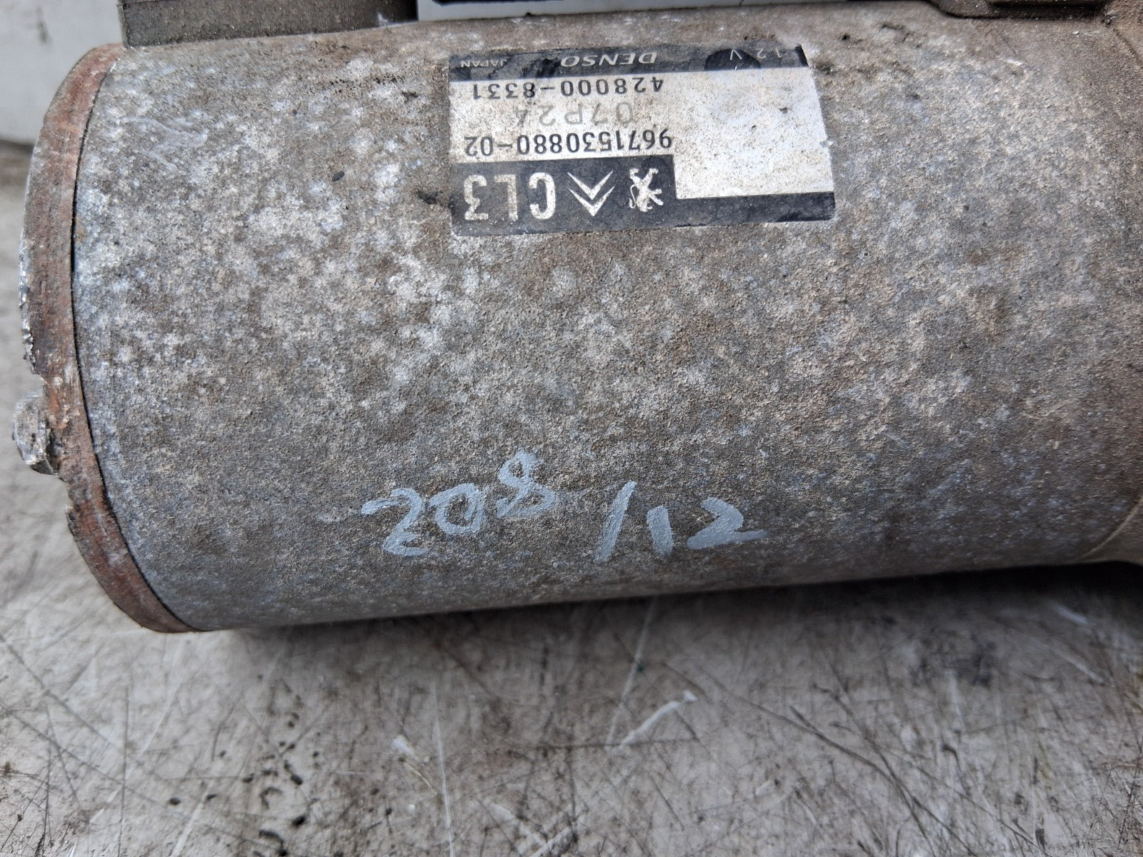 2012 PEUGEOT 208 1.2 PETROL STARTER MOTOR 9671530880