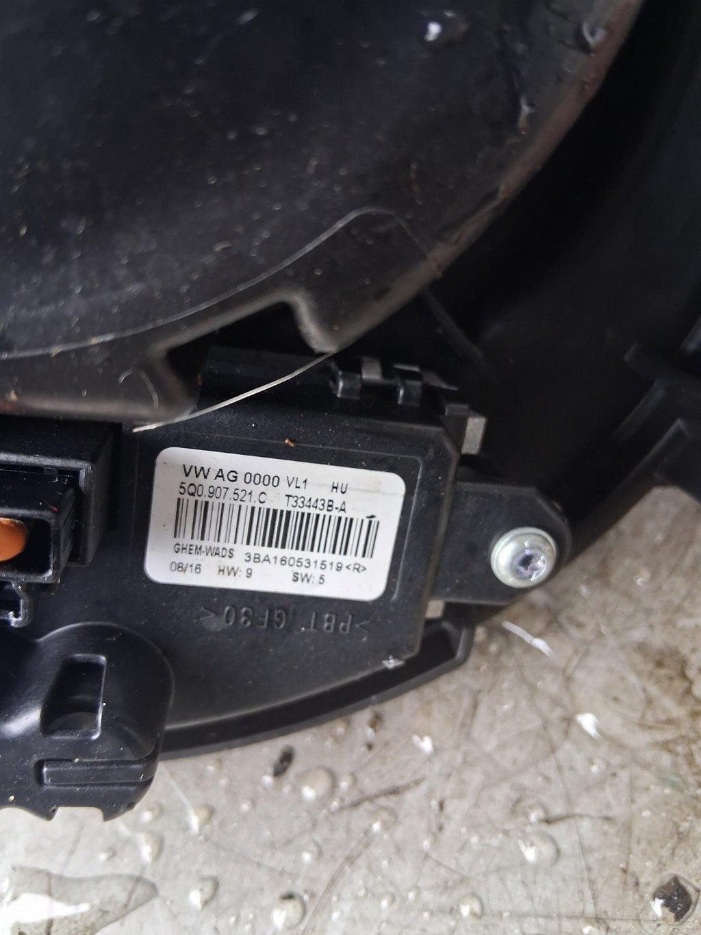 2016 VW VOLKSWAGEN GOLF HEATER BLOWER MOTOR FAN 5Q0907521C