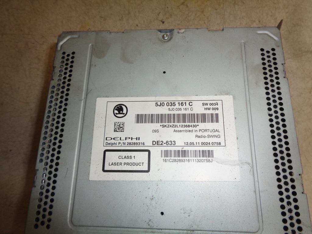 SKODA ROOMSTER 5J 2011 MK2 RADIO CD PLAYER STEREO HEAD UNIT 5J0035161C