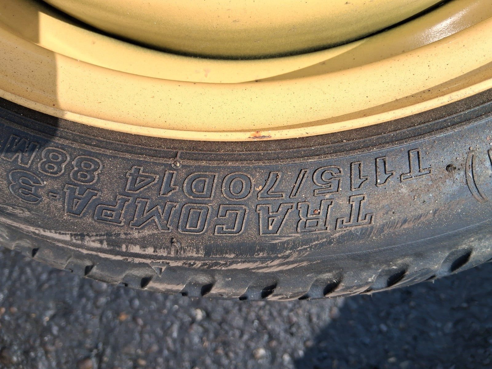 2007 HONDA JAZZ MK2 14 INCH STEEL SPACE SAVER SPARE WHEEL WITH TYRE 115/70D14