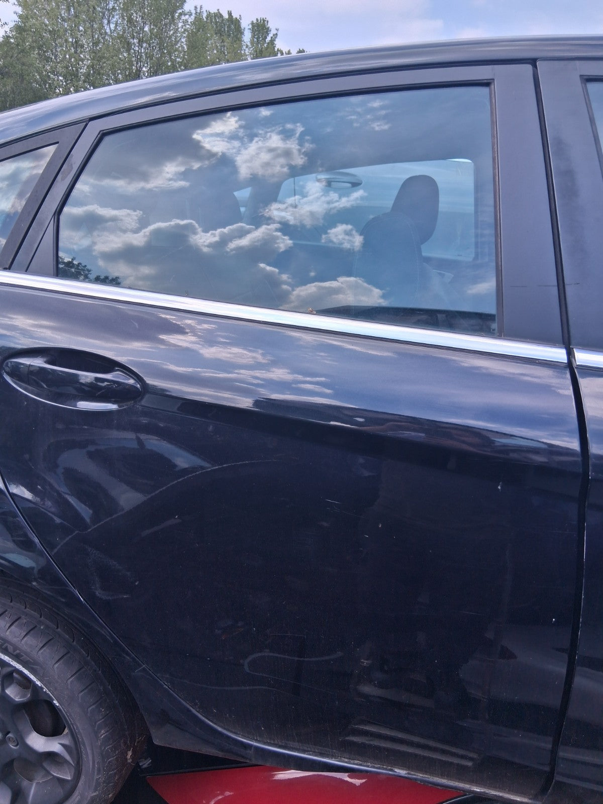 2012 FORD FIESTA MK7 5 DOOR OSR DRIVER SIDE REAR RIGHT COMPLETE DOOR BLACK