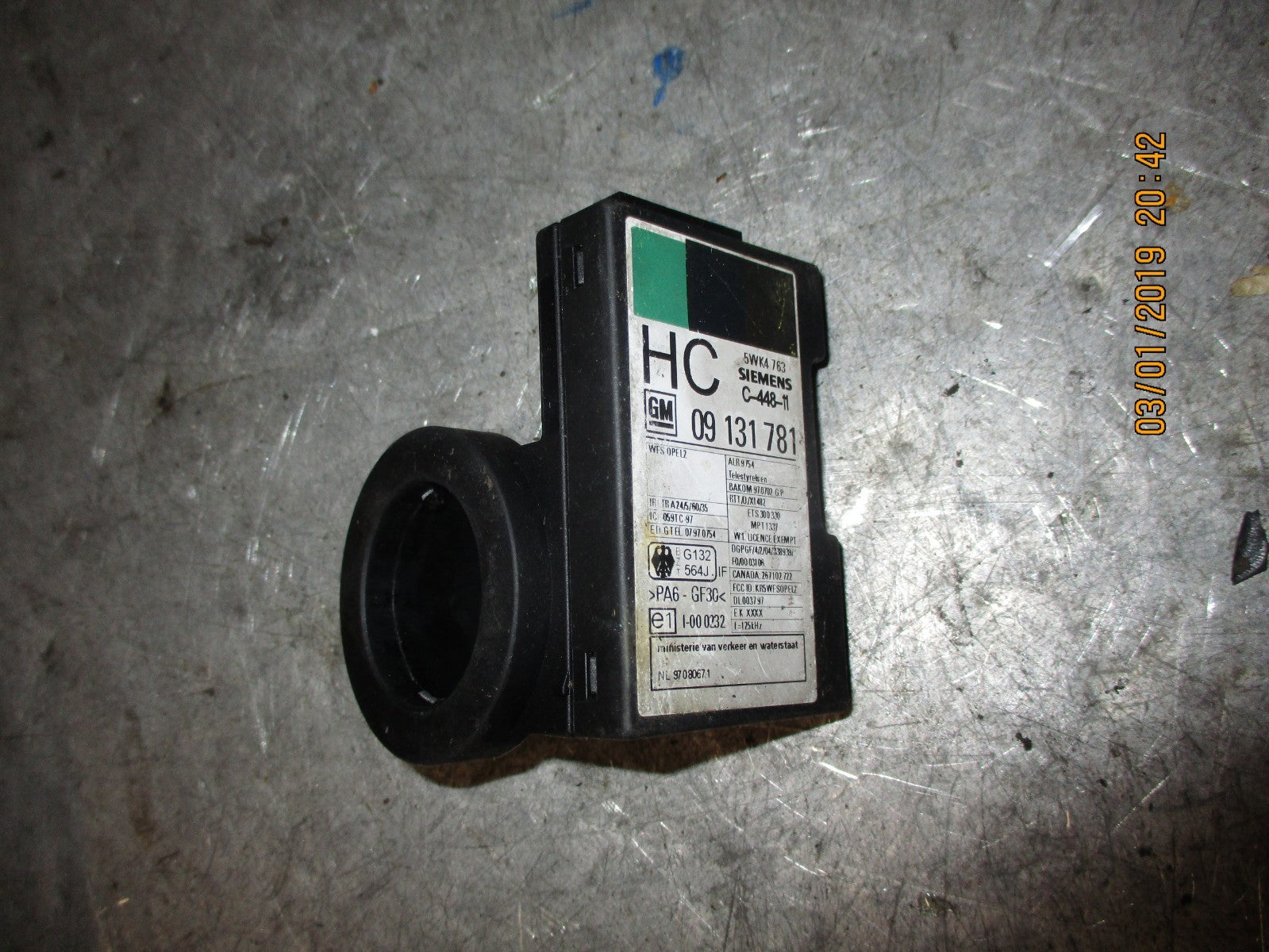 VAUXHALL ASTRA G IMMOBILISER RING 09131781