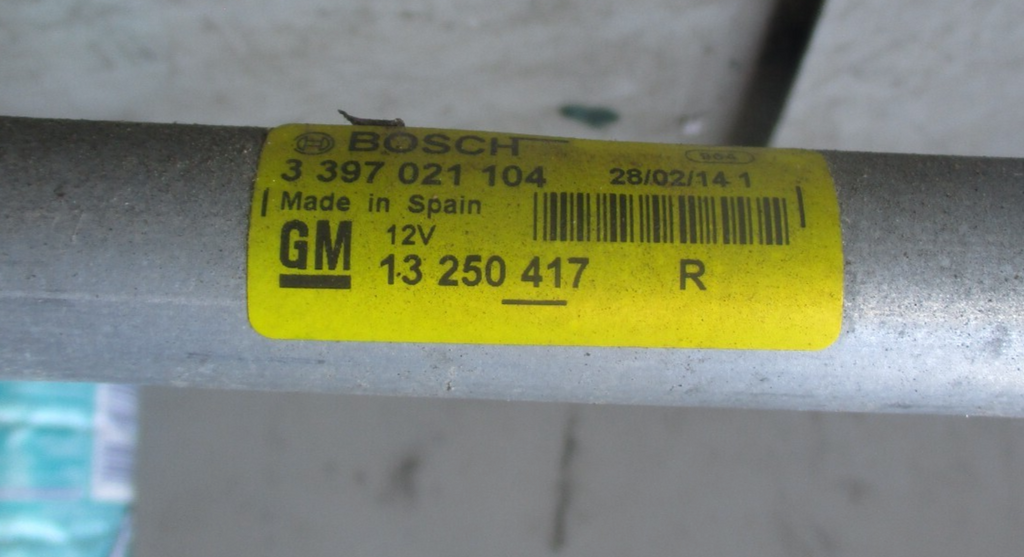 2014 VAUXHALL MERIVA B FRONT WIPER MOTOR & LINKAGE 3397021104