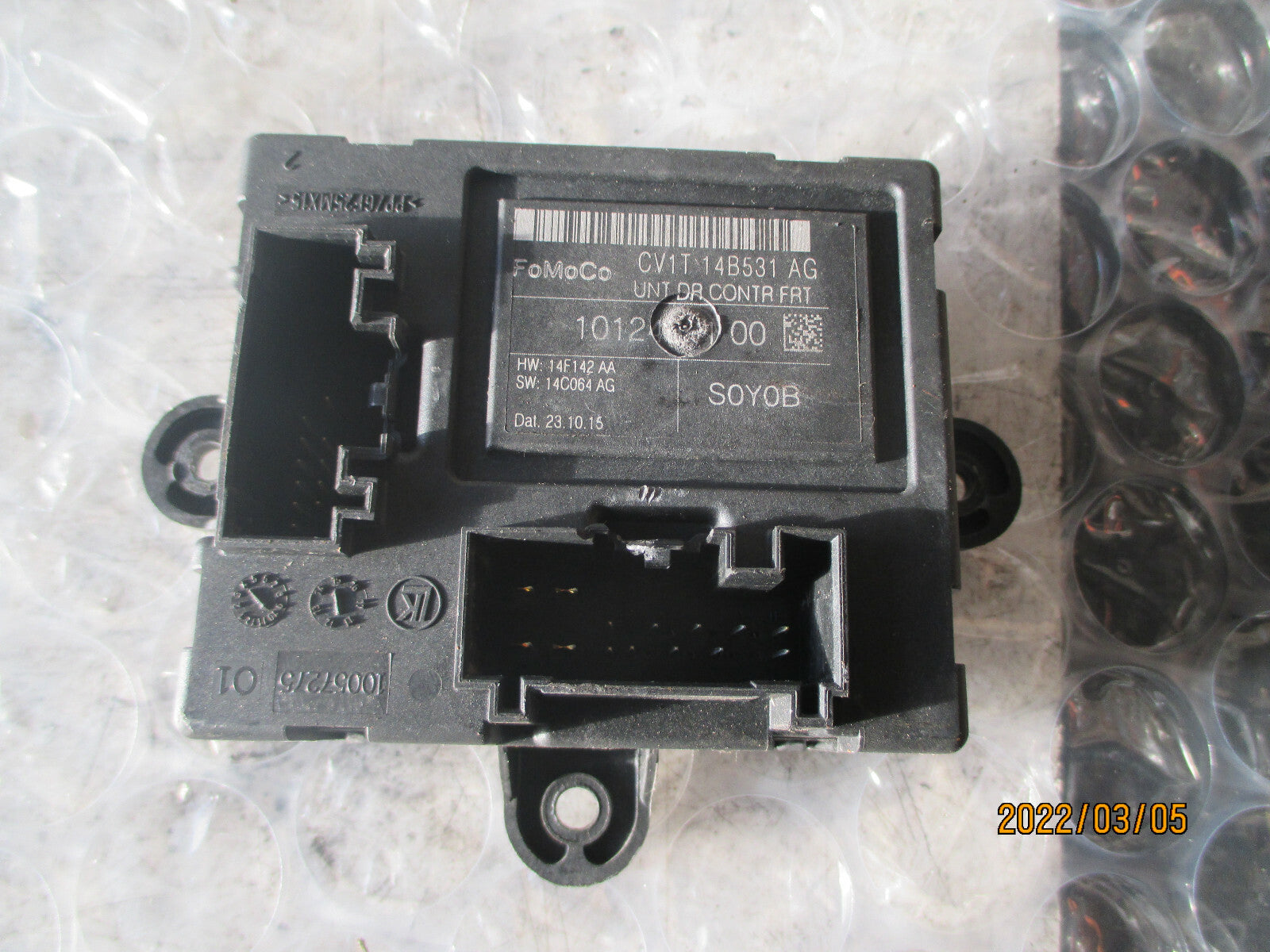FORD FIESTA MK7 2016 OSF DRIVER SIDE FRONT DOOR CONTROL MODULE CV1T14B531AG
