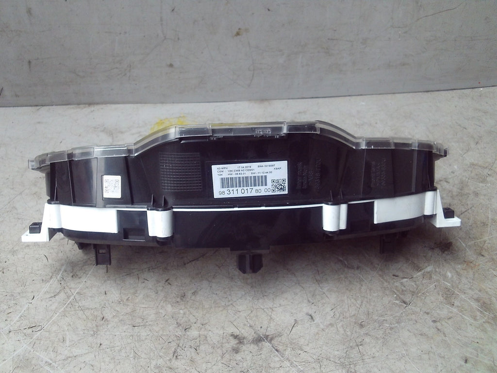 2019 PEUGEOT PARTNER SPEEDO SPEEDOMETER INSTRUMENT CLUSTER 983110178000