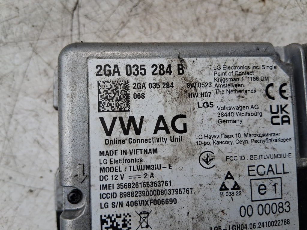 2024 AUDI A1 MK2 GB ONLINE CONNECTIVITY CONTROL MODULE 2GA035284B