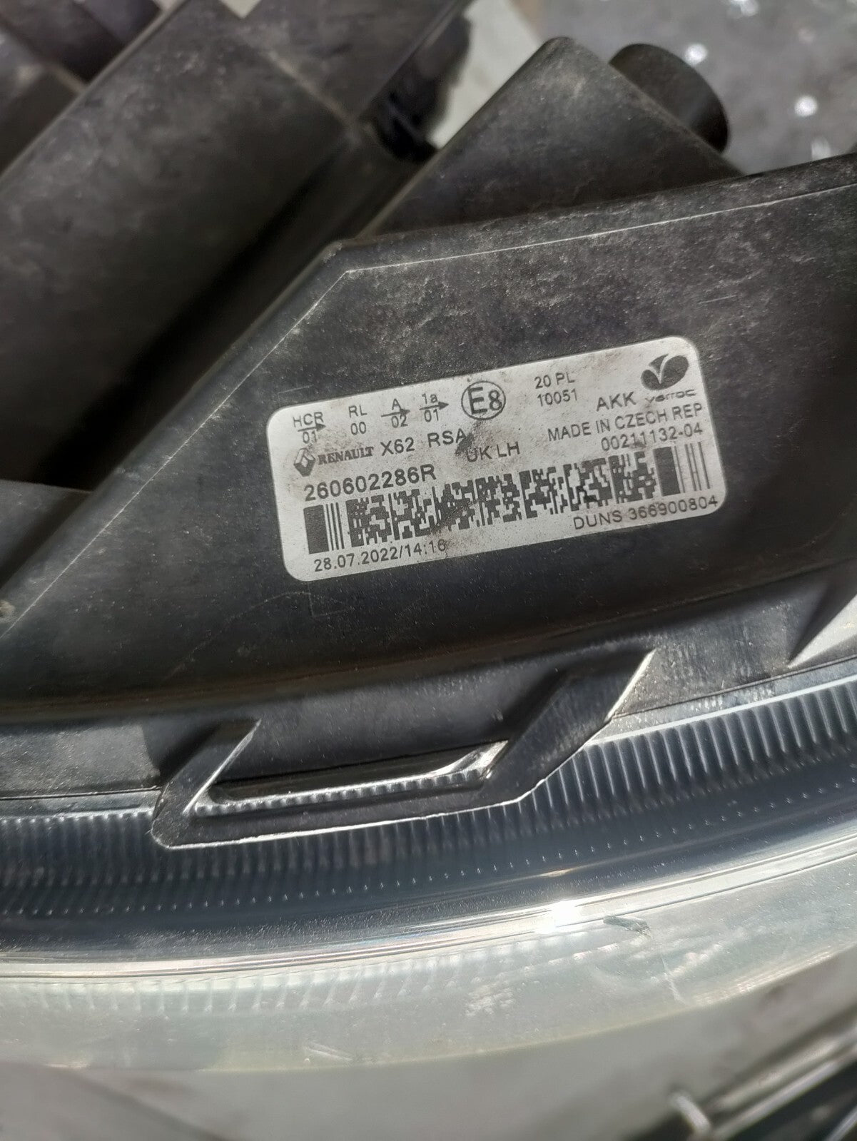 2023 RENAULT MASTER MK3 NSF PASSENGER SIDE HEADLIGHT DAMAGED 260602286R