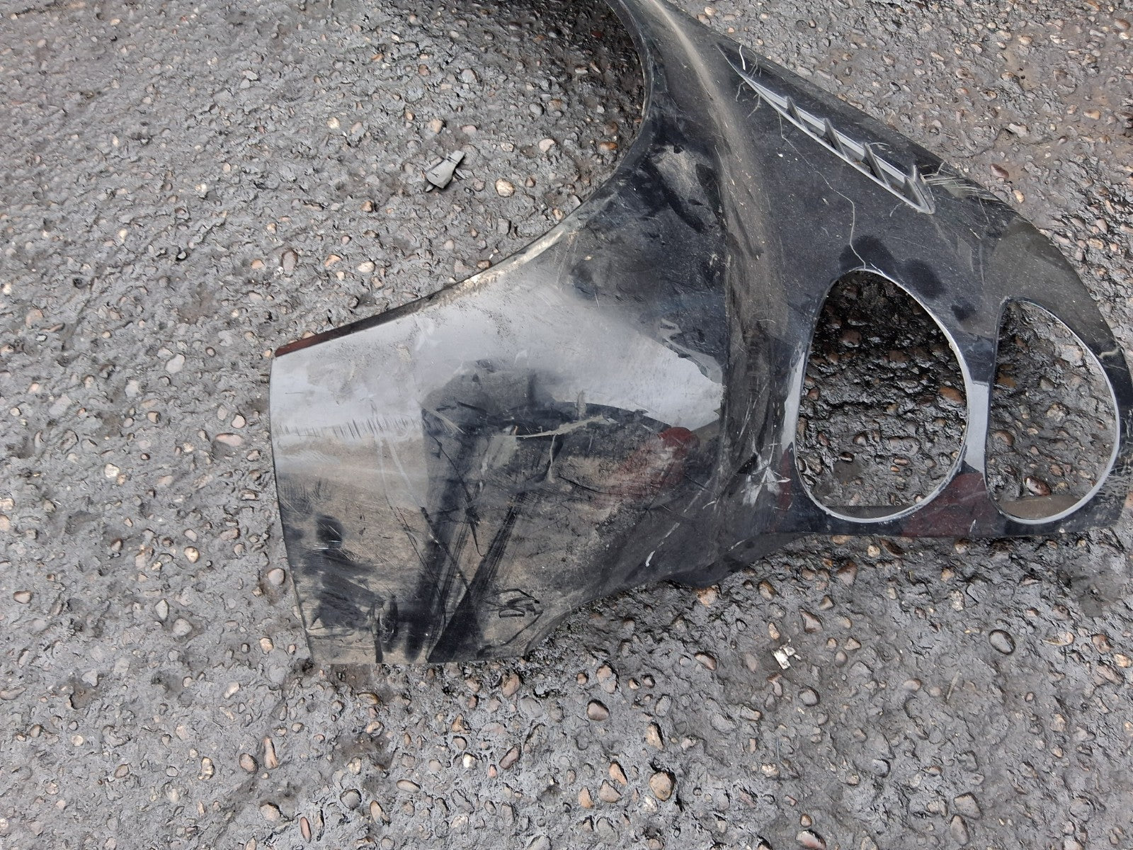 2008 SMART FORTWO REAR BUMPER LEFT PASSENGER SIDE SECTION BLACK