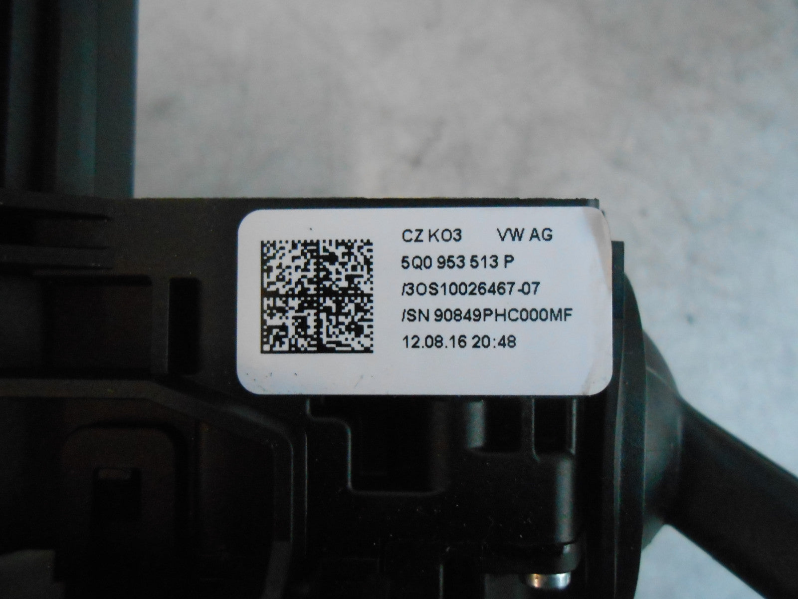 VW VOLKSWAGEN GOLF 5G (MK7) 2016 CONTROL STALK & SQUIB ASSEMBLY 5Q0953513P