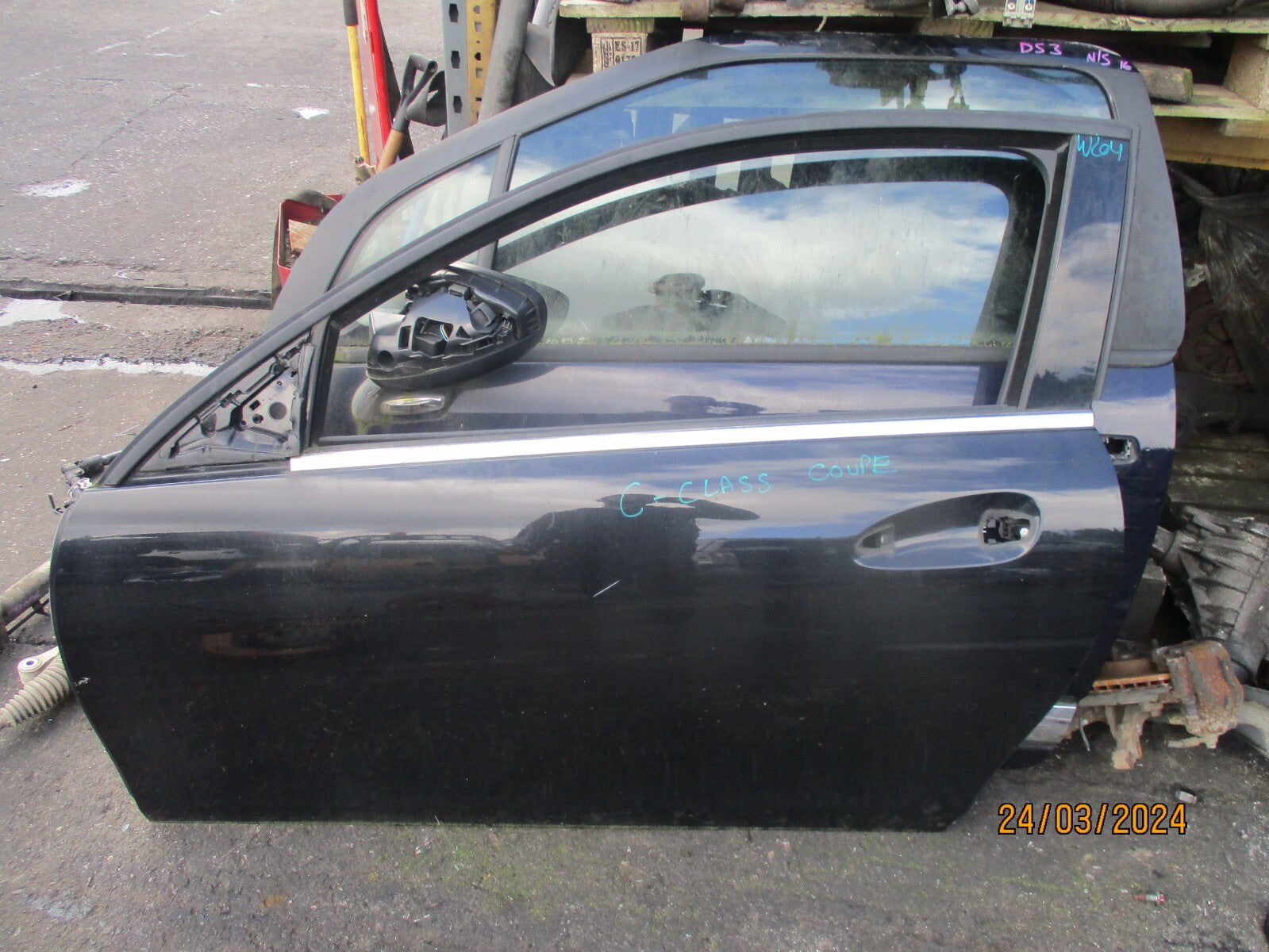 MERCEDES BENZ C CLASS COUPE W204 2014 NS PASSENGER SIDE BARE DOOR BLACK