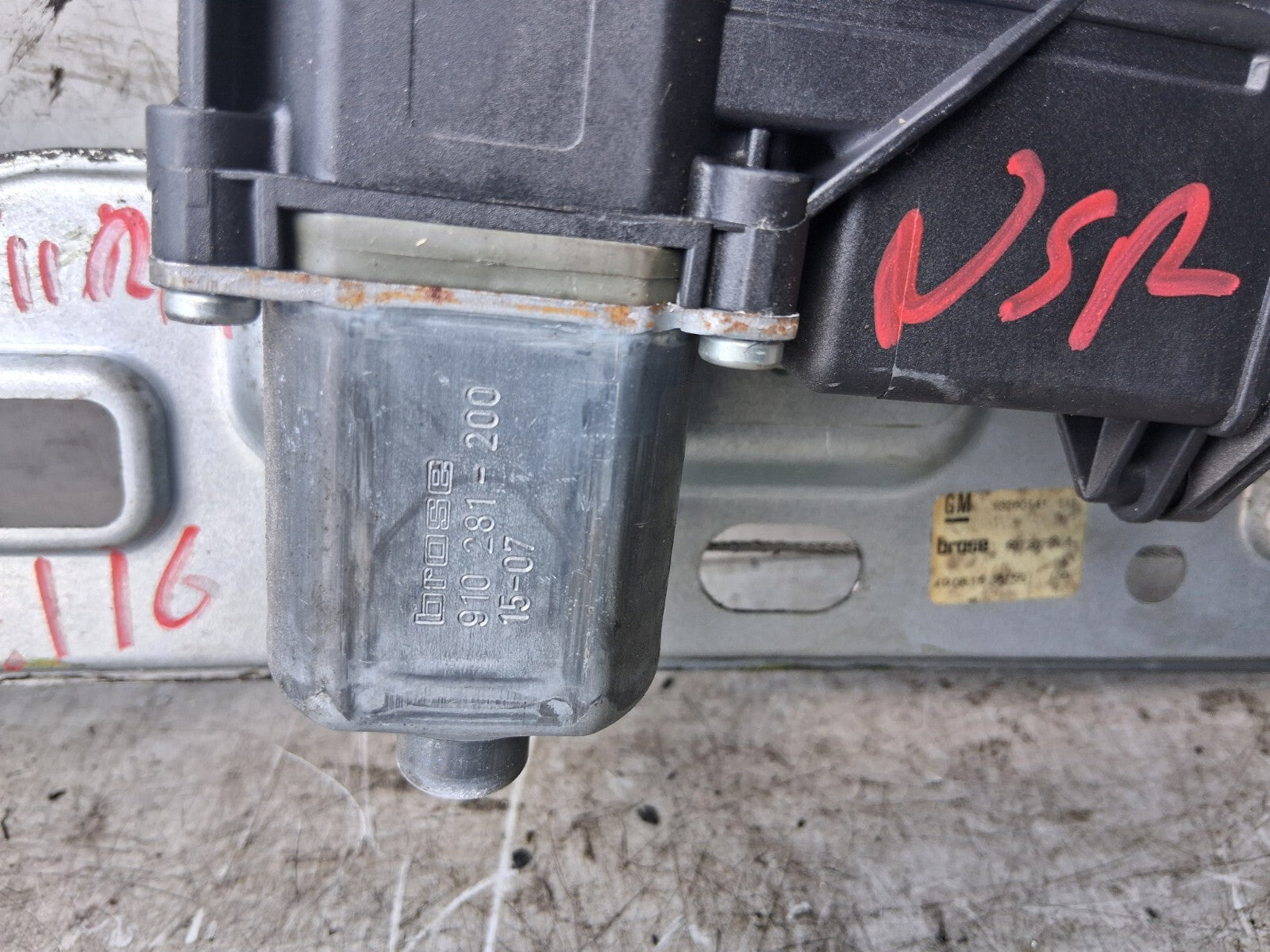 2016 VAUXHALL ZAFIRA C MK3 NSR PASSENGER SIDE WINDOW MOTOR & REGULATOR 910281200