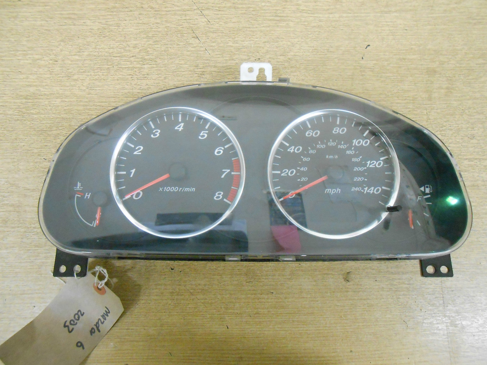MAZDA 6 GG GY 2003 2.3 SEMI AUTOMATIC AUTO CLOCKS SPEEDO INSTRUMENT CLUSTER