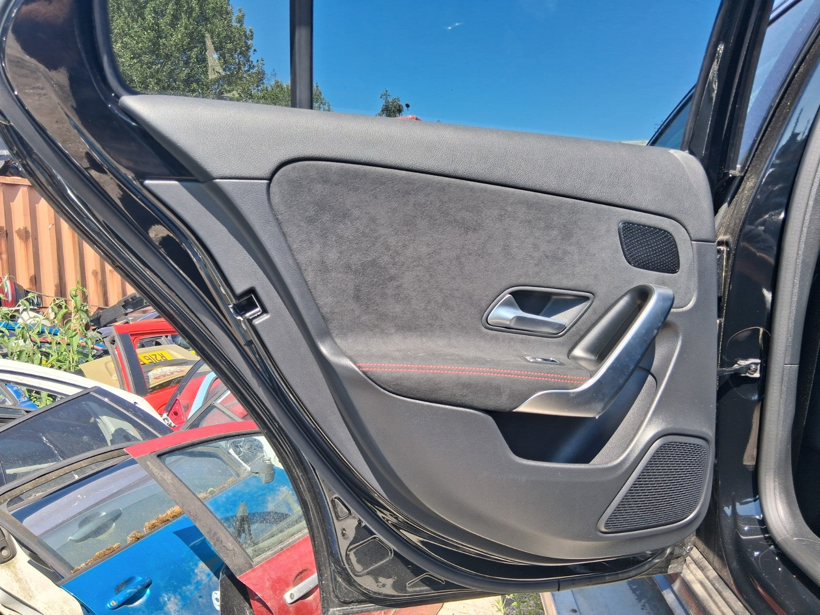 2023 MERCEDES BENZ A CLASS W177 NSR PASSENGER SIDE REAR DOOR CARD RED STITCH