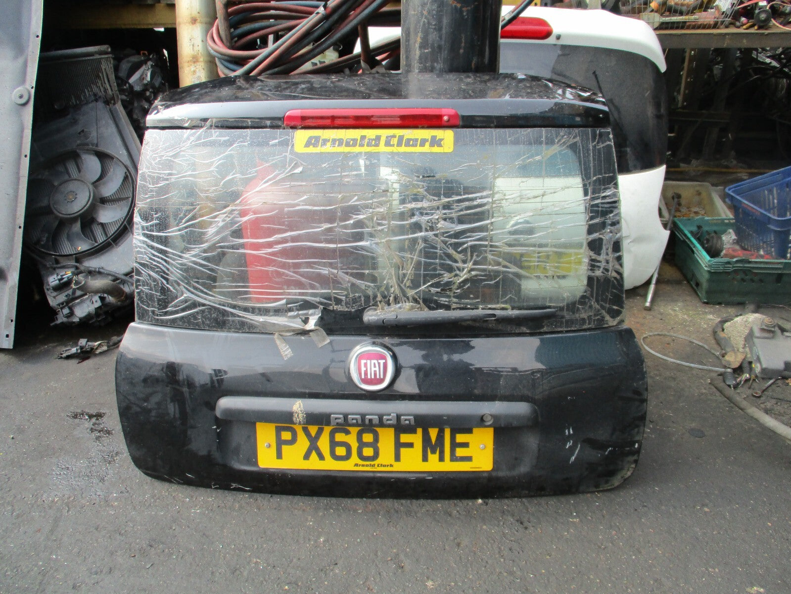 FIAT PANDA 2018 MK3 REAR TAILGATE BOOTLID BLACK DENTED