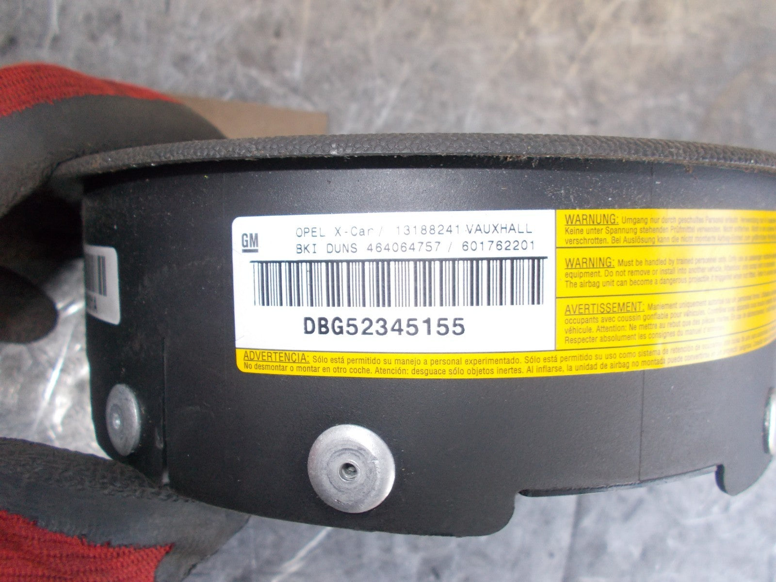 VAUXHALL CORSA C 2005 OS/ DRIVER SIDE STEERING WHEEL AIRBAG 13188241