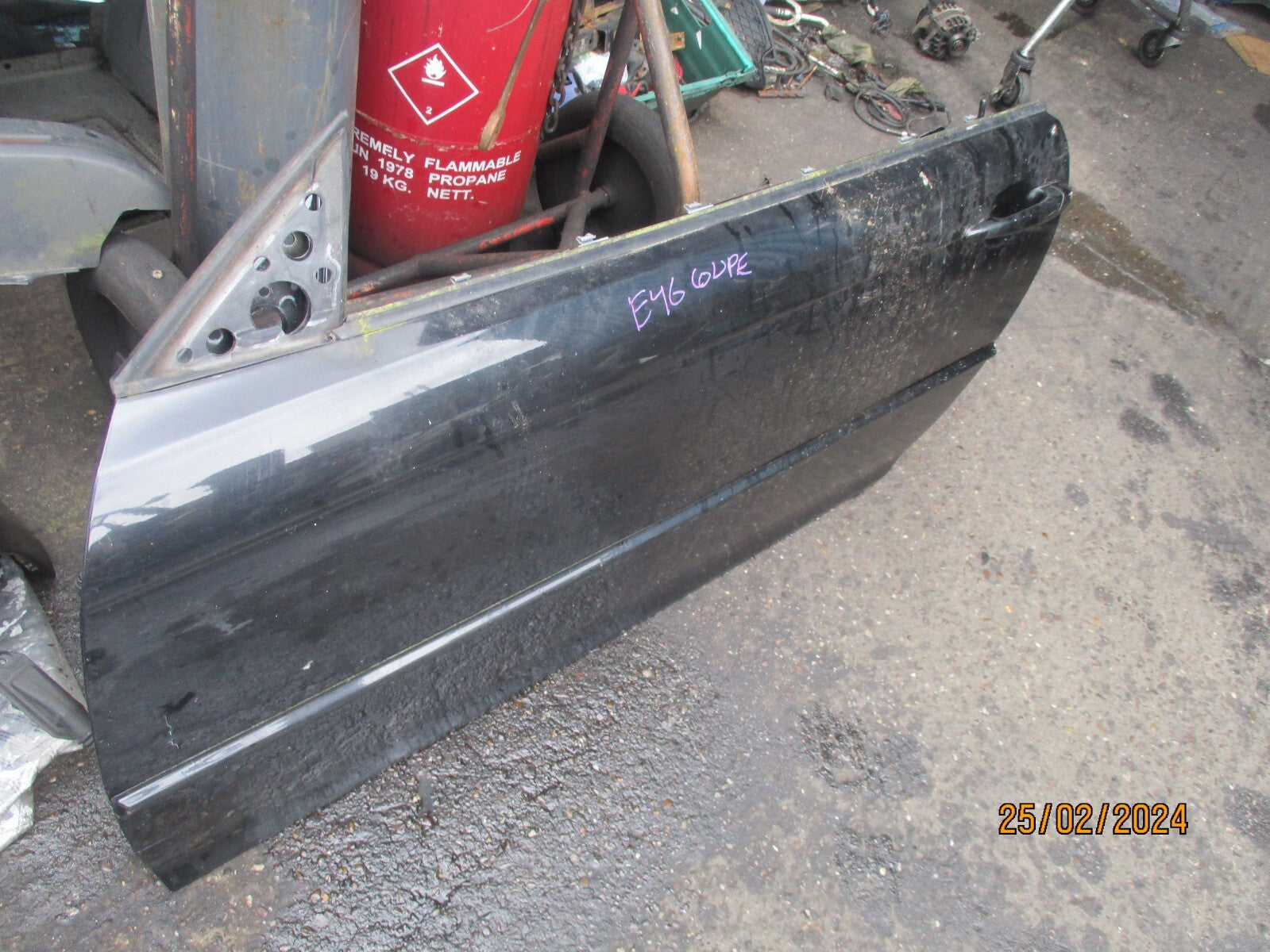 2005 BMW 3 SERIES E46 LCI COUPE NS PASSENGER SIDE DOOR BARE BLACK 475