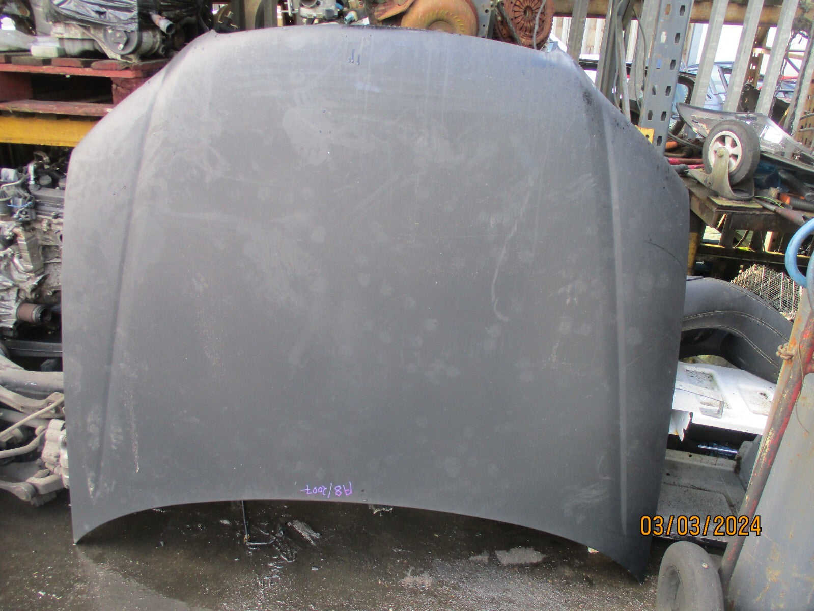 AUDI A8 D3 4E 2008 FRONT COMPLETE BONNET HOOD MATT BLACK