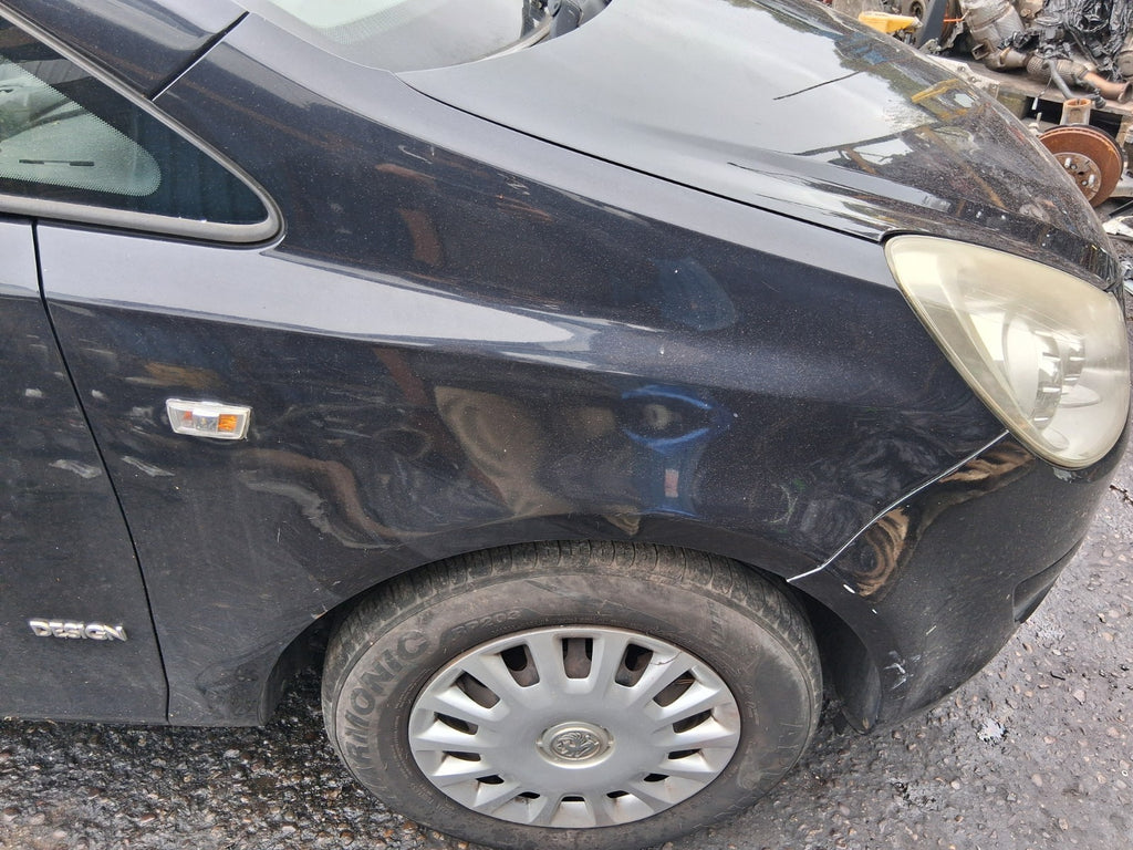 2009 VAUXHALL CORSA D 3 DOOR OSF DRIVER SIDE FRONT RIGHT WING PANEL BLACK