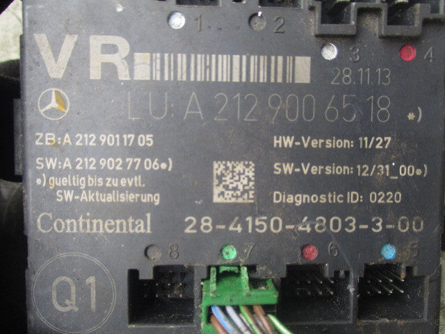 2007 MERCEDES C CLASS W204 OSF DRIVER SIDE ECU CONTROL MODULE A21290006518