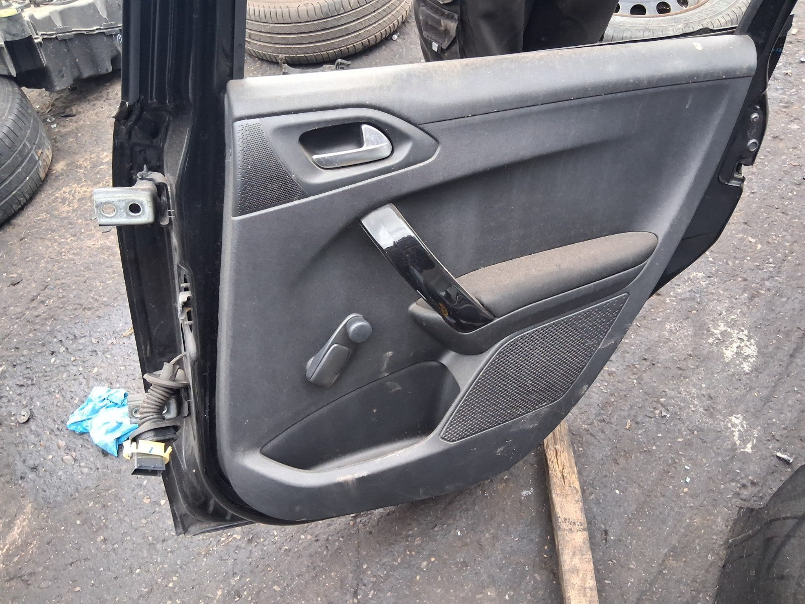2014 PEUGEOT 208 OSR DRIVER SIDE REAR RIGHT DOOR PEARL BLACK KTV