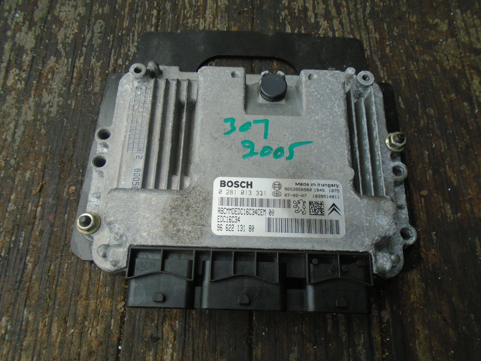 PEUGEOT 307 2005 1.6 HDI ECU ENGINE CONTROL MODULE UNIT 9662213180