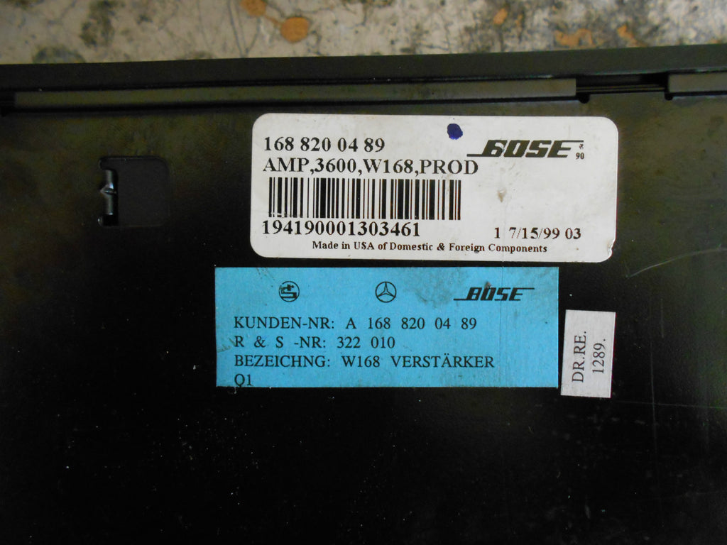 MERCEDES A CLASS W168 1999 BOSE STEREO AMP AMPLIFIER 1688200489 168 820 04 89