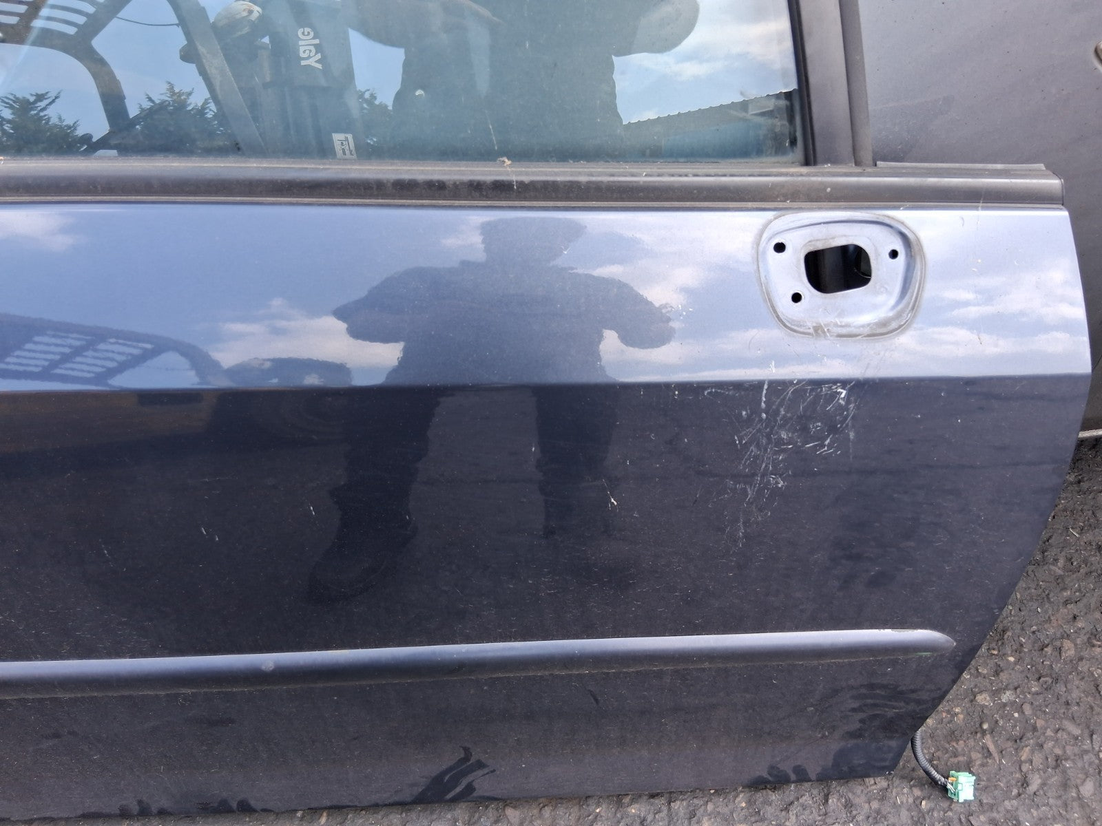 2007 HONDA JAZZ MK2 OSF DRIVER SIDE FRONT RIGHT BARE DOOR BLUE