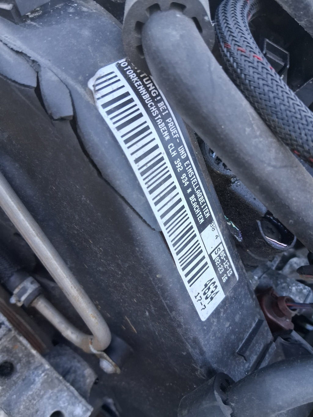 VW VOLKSWAGEN GOLF MK7 2013 1.6 DIESEL BARE ENGINE WITH INJECTOR PUMPS CLHA CLH