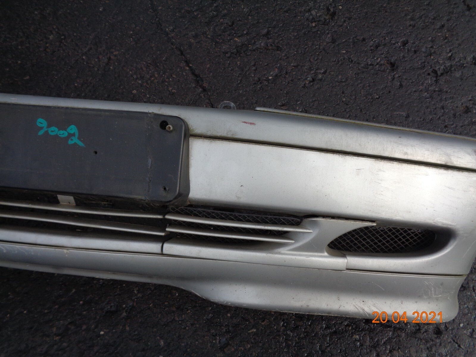 MERCEDES C CLASS 2002 COMPLETE FRONT BUMPER SILVER
