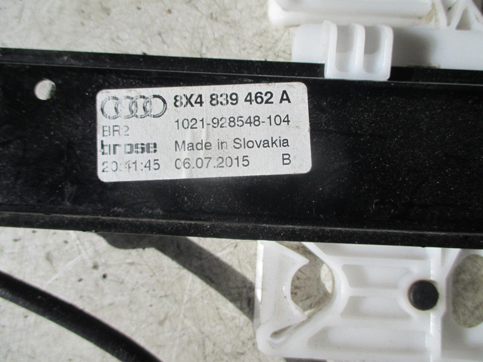 AUDI A1 8X 2015 OSR DRIVER SIDE REAR WINDOW MOTOR REGULATOR 8X4839462A