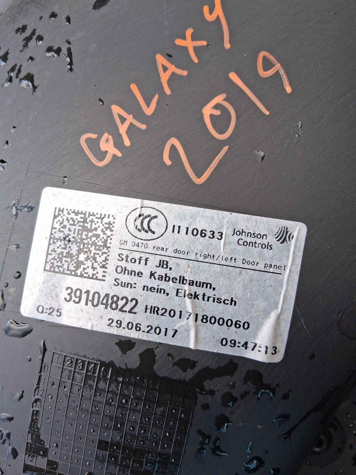 2019 FORD GALAXY MK4 OSR OFF PASSENGER REAR DOOR CARD TRIM 39104822