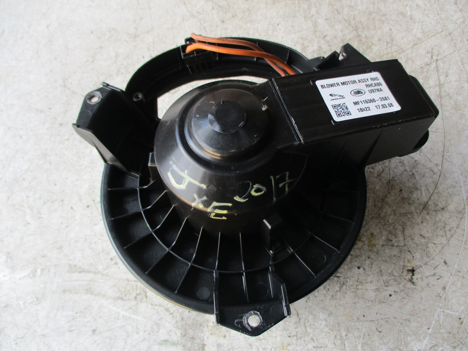 JAGUAR XE 2017 HEATER BLOWER FAN MOTOR MF1163602681